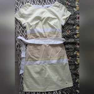 Tommy Hilfiger White, Yellow, Beige Cotton Dress